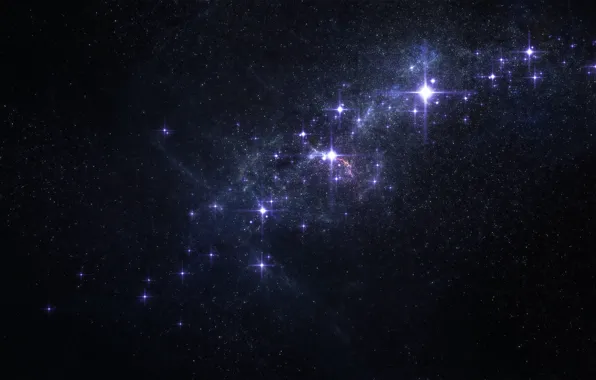 Space, stars, glow, constellation, nebula