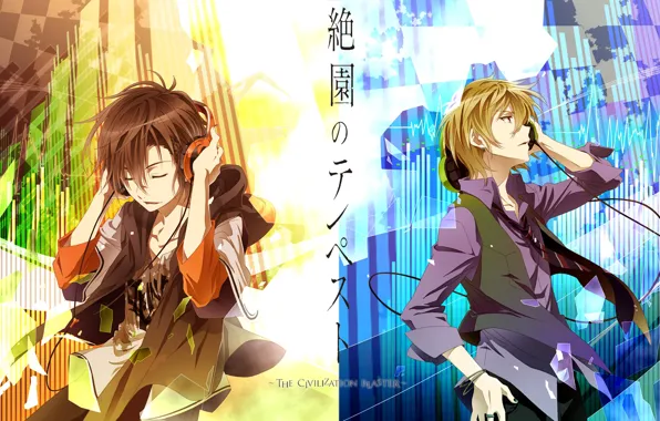 Headphones, guys, Mahiro Fuwa, Zetsuen No Tempest, Yoshino Takigawa