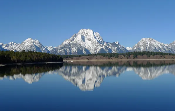 Landscape, mountains, nature, lake, reflection, National park, Grand teton