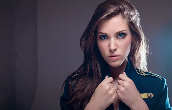 Background, model, portrait, hands, makeup, hairstyle, brown hair, beauty