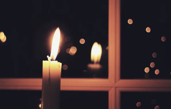 House, candle, window