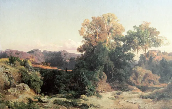Picture landscape, 1851, In the mountains of Albania, Arnold Böcklin