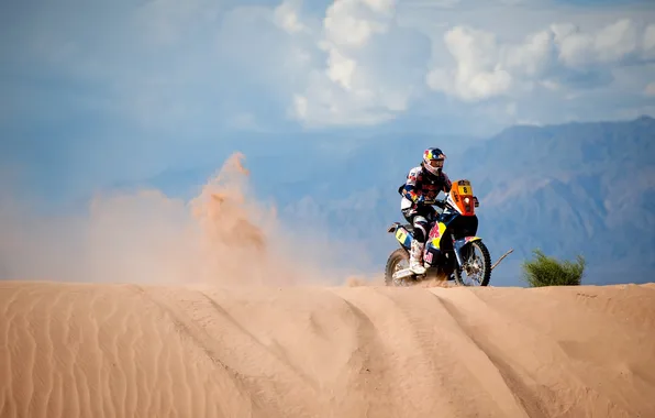 The sky, Sand, day, Motorcycle, Moto, Rally, Dakar, Dakar