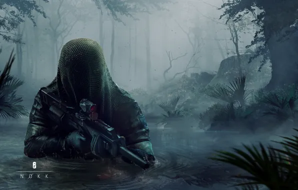 Water, trees, weapons, art, sight, Cape, art, Ubisoft