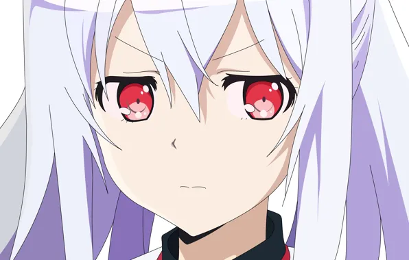 Girl, anime, red eyes, pretty, face, manga, japanese, bishojo