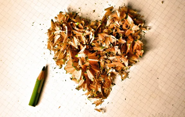 Background, heart, pencils