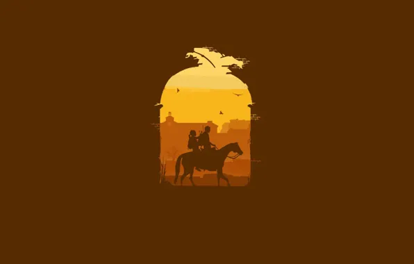 Picture wall, horse, minimalism, The Last of Us, Naughty Dog, Some of us, Sony Computer Entertainment, …