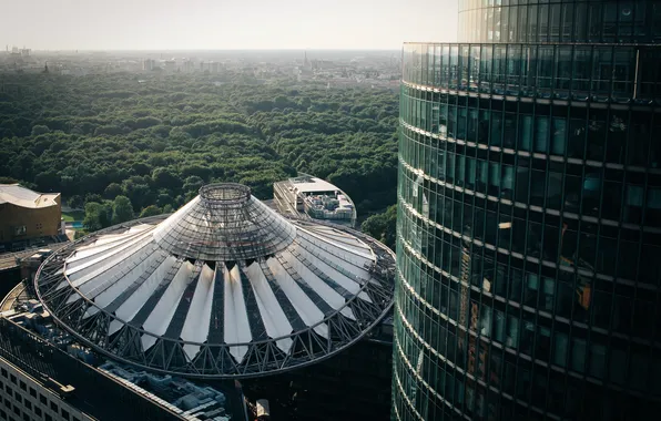 Trees, building, Germany, Berlin