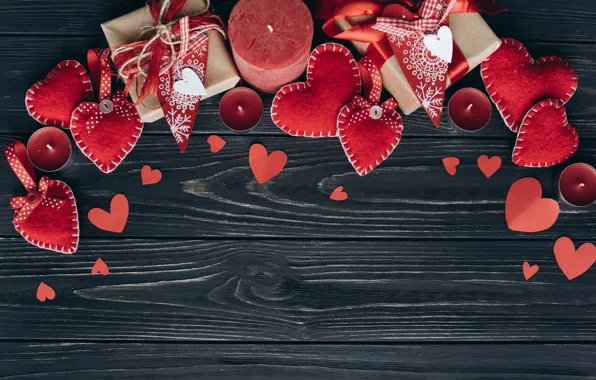 Candle, Hearts, Background, Holiday, Gift, Valentine's day