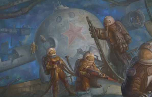 Space, astronaut, station, the suit, USSR