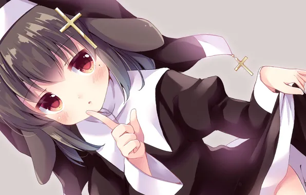 Picture anime, girl, nun