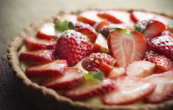 Picture background, widescreen, Wallpaper, food, strawberry, berry, pie, wallpaper