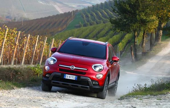 Red, Fiat, Cross, 500X, (2015)
