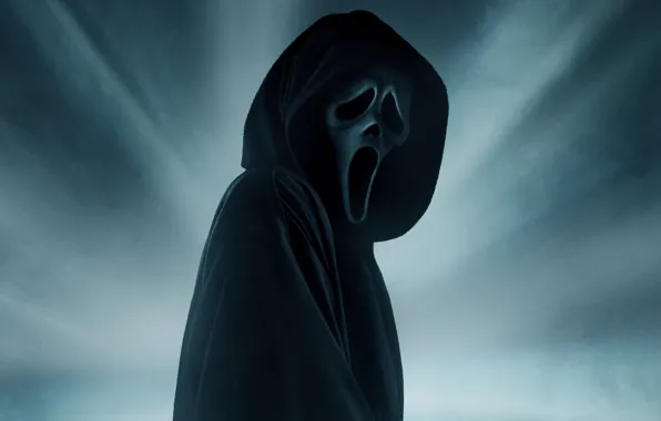 Figure, mask, hood, Creek, poster, Scream