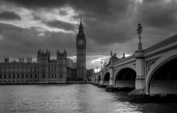 Picture bridge, London, bigben