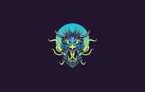 Minimalism, Being, Dragon, Monster, Style, Head, Background, Dragon