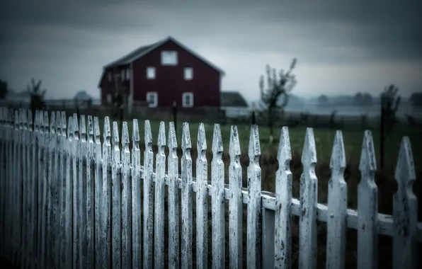 Picture house, background, the fence