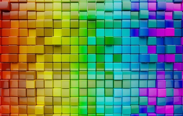 Colors, colorful, abstract, Cubes, minimalism, textures, digital art, artwork