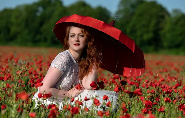 Picture girl, Maki, umbrella, Sélena