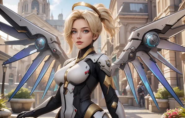 Picture Games, Artwork, Overwatch, Mercy, AI art