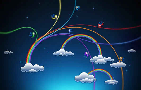 Picture Clouds, Rainbow, Elves