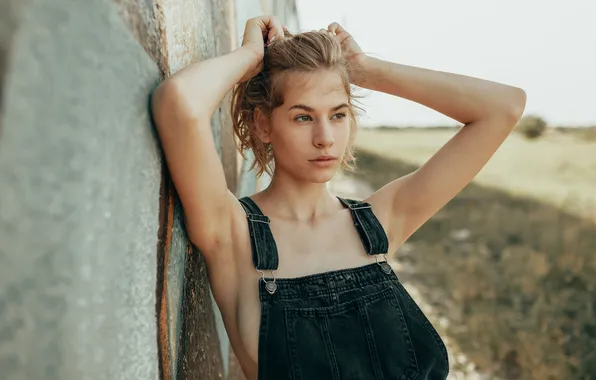 Picture girl, model, blonde, jumpsuit, Roosso alex, Ksenia Gusar