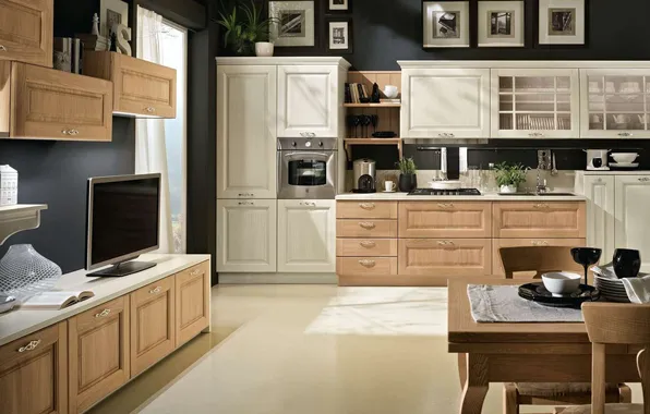 Style, Villa, interior, Italy, kitchen, dining room, dining area, Italian design