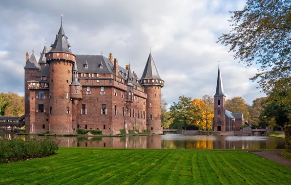 Water, castle, Netherlands, architecture, ditch, Netherlands, Utrecht, Utrecht