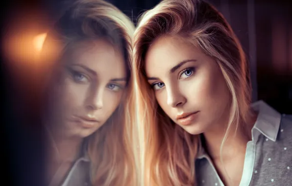 Eyes, look, girl, reflection, portrait, Lods Franck, Cassandra, Cassandra Lamarche