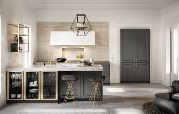 Wallpaper interior, kitchen, luxury kitchen, SieMatic, Design of ...