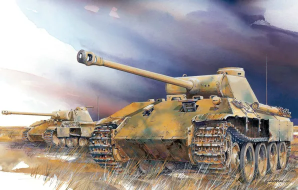 Field, war, figure, art, artist, tanks, WW2, German