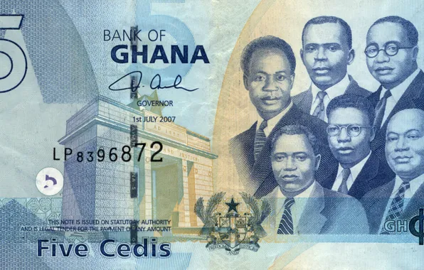 Picture people, five, Money, Ghana, Bank, Cedis