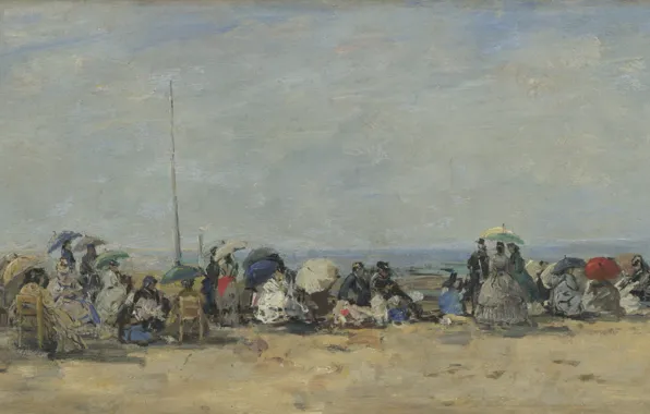 Stay, picture, Eugene Boudin, Eugene Boudin, A beach scene. Trouville