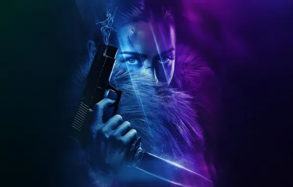 Eyes, look, gun, weapons, hand, blade, knife, fur