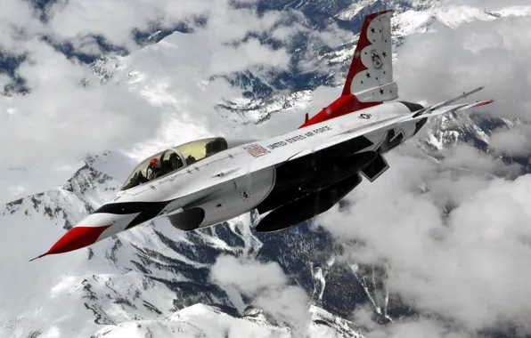 Picture fighter, F-16, Fighting Falcon, Thunderbird