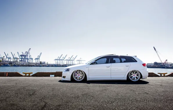 Picture Audi, white, stance