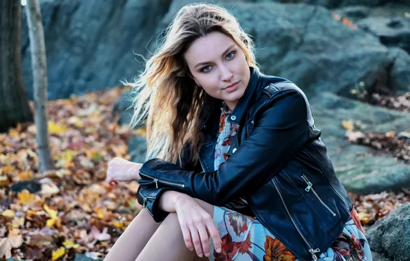 Picture autumn, look, girl, pose, jacket, Ernest Nazarov