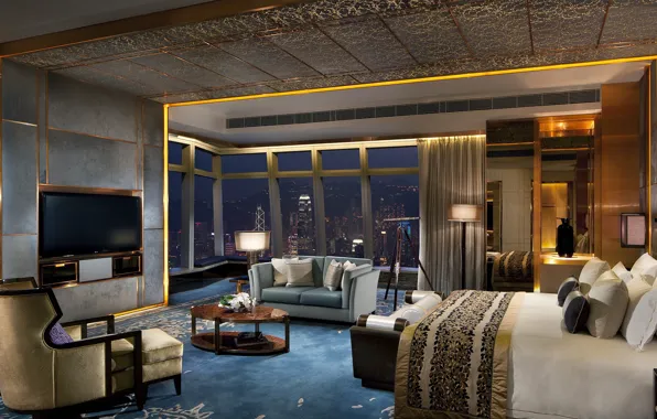 Wallpaper design, furniture, interior, megapolis, living room for ...