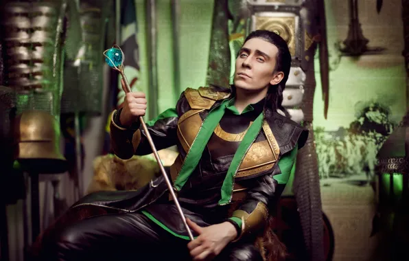 Staff, cosplay, Loki, Marvel