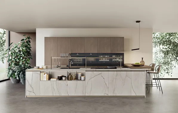 Style, Villa, interior, Italy, kitchen, dining room, dining area, Italian design
