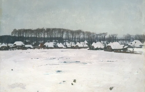Oil, picture, canvas, Winter landscape, 1922, Willem Witsen, Willem Witsen
