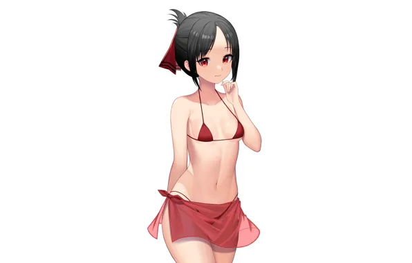 Girl, sexy, cleavage, boobs, anime, beautiful, red eyes, short hair