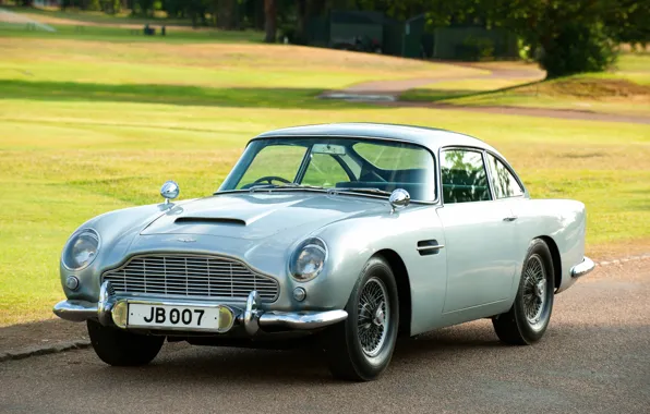 Picture grey, Aston Martin, classic, 1964, DB5, the James bond car