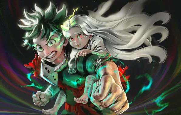 Power, anger, girl, Boku No Hero Academy, Midori Isuku, My Hero Academy