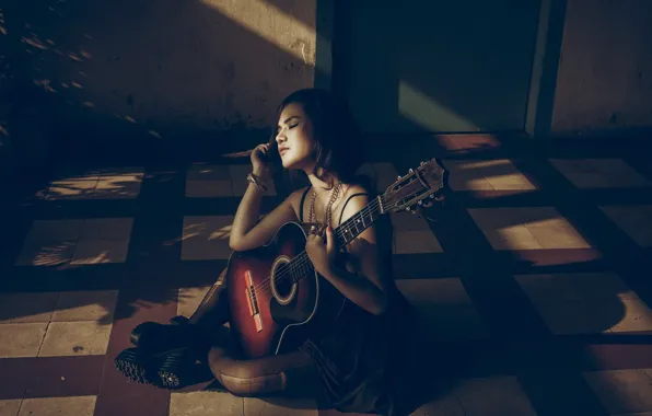 GUITAR, STOCKINGS, MOOD, SHADOW, GRIF