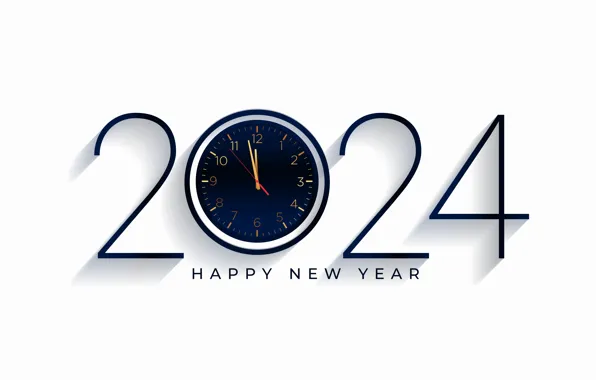 Picture new year, figures, date, composition, 2024, New Year 2024