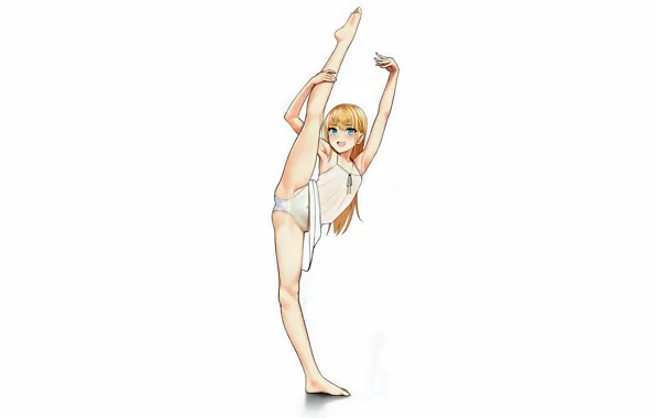 Girl, sexy, lingerie, panties, long hair, dress, anime, blue eyes