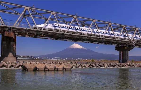 Bridge, transport, view, train, Japan, Asia, Japan, bridge