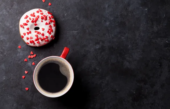 Coffee, donut, cup, glaze, coffee, donut