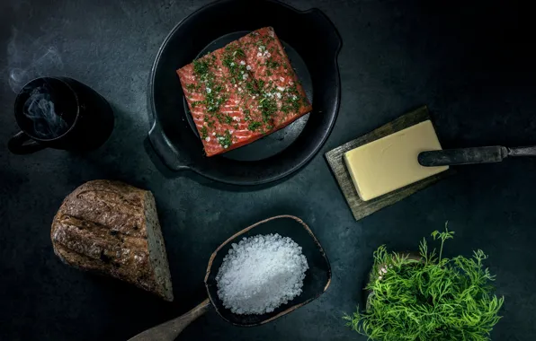 Fish, bread, salt